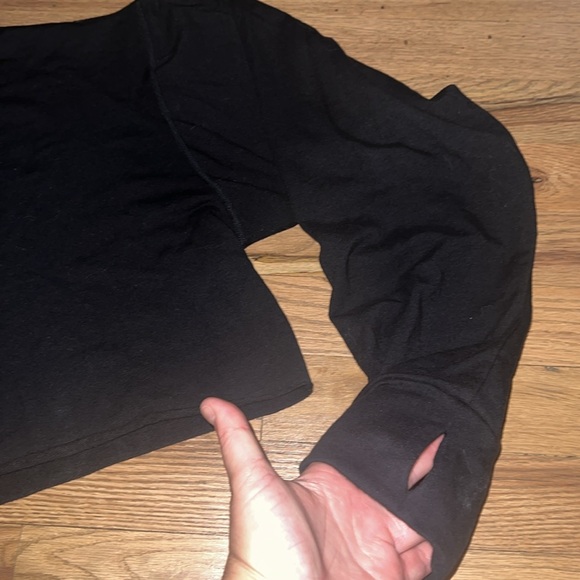 ALL ACCESS Encore Cropped Raw Edge Sweatshirt In Black Size M - Picture 7 of 8